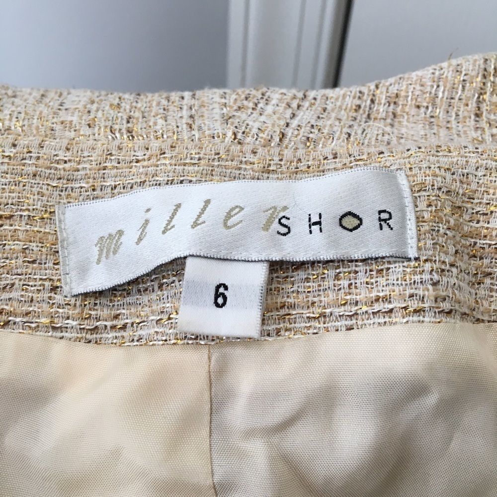 Vintage Miller Shor Skirt Suit | Beige Bouclé Tweed Set | St. John Style - Picture 6 of 6